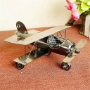 Creative Home Decoration Iron Model Knick-knacks Vintage Airplane Gray