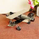 Creative Home Decoration Iron Model Knick-knacks Vintage Airplane Gray