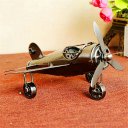 Creative Home Decoration Iron Model Knick-knacks Vintage Airplane Gray