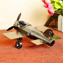 Creative Home Decoration Iron Model Knick-knacks Vintage Airplane Gray