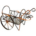 Creative Home Decoration Vintage Trolley Pattern Stainless Steel Wine Rack Bronze