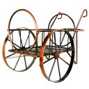 Creative Home Decoration Vintage Trolley Pattern Stainless Steel Wine Rack Bronze