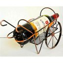 Creative Home Decoration Vintage Trolley Pattern Stainless Steel Wine Rack Bronze