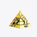 Creative Home Decoration Iron Model Knick-knacks Pyramid Model Bronze