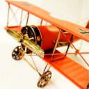 Creative Home Decoration Iron Model Knick-knacks Vintage Tin Airplane German WWI Fghter Model Red