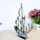 Creative Home Decoration Iron Model Knick-knacks Iron Sailboat Model Gray