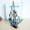 Creative Home Decoration Iron Model Knick-knacks Iron Sailboat Model Gray