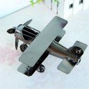 Creative Home Decoration Iron Model Knick-knacks Vintage Tin Airplane Model Gray