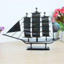 Creative Home Decoration Iron Model Knick-knacks Vintage Sailboat Model Black