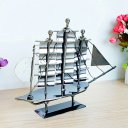 Creative Home Decoration Iron Model Knick-knacks Vintage Sailboat Model Black