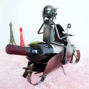 Creative Home Decoration Motorcycle Pattern Stainless Steel Wine Rack Silver