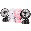 823 Desktop Clip Fan USB Charging&Battery Power Supply Clip Base 2 Speeds Mini Portable Fan