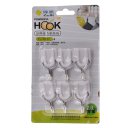 Strong Adhesive Hooks Seamless Hooks Bearing Capacity 1.5kg 6 Pieces/Pack