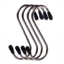 Round S Shaped Hooks Stainless Steel Metal 4 Pieces/Pack