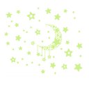 Children Room Wallpaper Decals Sticker Moon and Star Luminous Black