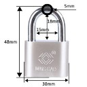 30mm Wide Iron Padlock Security Lock Water Resistant Anti-rust