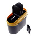 Auto Car Mini Cover Flip Trash Rubbish Can Garbage Dust Box Yellow