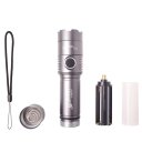 T6 Flashlight Outdoor Strong Light Flashlight  Highlight Blasting Flash Light Gray