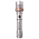 T6 Flashlight Outdoor Strong Light Flashlight  Highlight Blasting Flash Silver