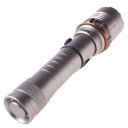 T6 Flashlight Outdoor Strong Light Flashlight  Highlight Blasting Flash Silver