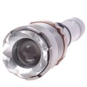 T6 Flashlight Outdoor Strong Light Flashlight  Highlight Blasting Flash Silver