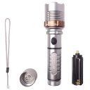 T6 Flashlight Outdoor Strong Light Flashlight  Highlight Blasting Flash Silver