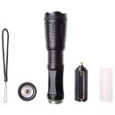 T6 Flashlight Outdoor Strong Light Flashlight  Highlight Blasting Flash Black