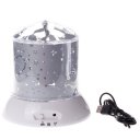 Rotating LED Projector Night Light White Star