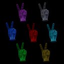 Creative 2D/3D Visual Table Lamp Acrylic Night Light Furniture Decorative Victory Sign Pattern