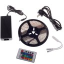 LED Light Strip Light-emitting Diode 3528SMD 300LED RGB IP65 5 Meters 24 Keys DC Controller 5A Power Blister Suit