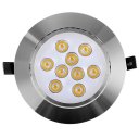 LED Light Ceiling Light Downlight High-gloss Silver White Light 9W