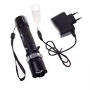 Glare Long Range 150 Meters Flashlight Torch Lamp Black Include Charger European power supply