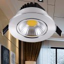 LED Light COB Ceiling Light Downlight High-gloss Silver Warm Light 3W