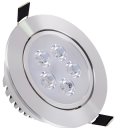 LED Light Ceiling Light Downlight High-gloss Silver Warm Light 5W