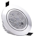 LED Light Ceiling Light Downlight High-gloss Silver White Light 7W