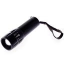 Mini Scalable Focusing Small Flashlight Torch Lamp For Bicycle Black