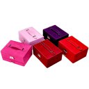 Retro Jewelry Box Casket Box Exquisite Makeup Case Organizer Lint Pink