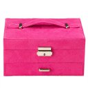 Retro Jewelry Box Casket Box Exquisite Makeup Case Organizer Lint Pink