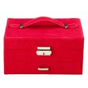 Retro Jewelry Box Casket Box Exquisite Makeup Case Organizer Lint Pink