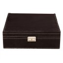 Retro Style Lint Jewelry Box Casket Box Exquisite Makeup Case Organizer Dark Red