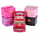 Jewelry Box Casket Box Exquisite Makeup Case Organizer Crocodile Stripe Purple