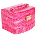 Jewelry Box Casket Box Exquisite Makeup Case Organizer Crocodile Stripe Purple