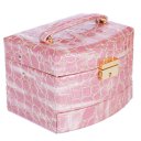 Jewelry Box Casket Box Exquisite Makeup Case Organizer Crocodile Stripe Purple