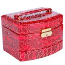 Jewelry Box Casket Box Exquisite Makeup Case Organizer Crocodile Stripe Purple