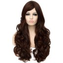 Long Curly Hair Wigs A1137 LW1467 Brown Highlights