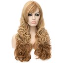 Long Curly Hair Wigs A1137 LW1467 Brown Highlights