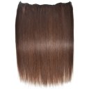 Flip in 100% Human Hair No Shedding Halo Extension Hair Silk Straight 16 inch #4