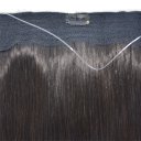 Flip in 100% Human Hair No Shedding Halo Extension Hair Silk Straight 16 inch #1b