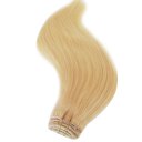 Human Hair Extension Hair Silk Straight Clips Applying 20 inch #613