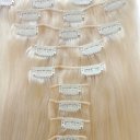 Human Hair Extension Hair Silk Straight Clips Applying 20 inch #613